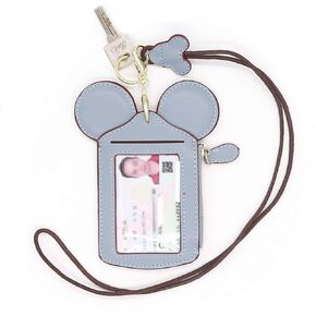 حامل بطاقة QiMing Mouse Ears، ألعاب عائلية بحبل جميل من البولي يوريثان للنساء والفتيات