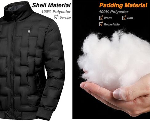 Little Donkey Andy Men's Puffer Warm Jacket Windproof Winter Coat with Recycled Insulation in Saudi Arabia