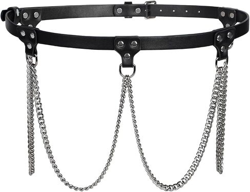 MAONVLANG Punk Leather Waist Chain Belt Belly Body Jewelry Rave Nightclub Accessories Body Chains For Women and Girls in Saudi Arabia