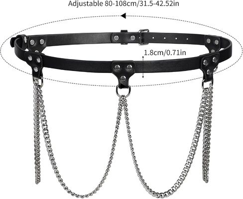 MAONVLANG Punk Leather Waist Chain Belt Belly Body Jewelry Rave Nightclub Accessories Body Chains For Women and Girls in Saudi Arabia