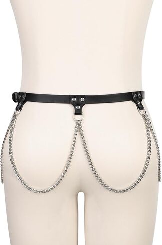 MAONVLANG Punk Leather Waist Chain Belt Belly Body Jewelry Rave Nightclub Accessories Body Chains For Women and Girls in Saudi Arabia