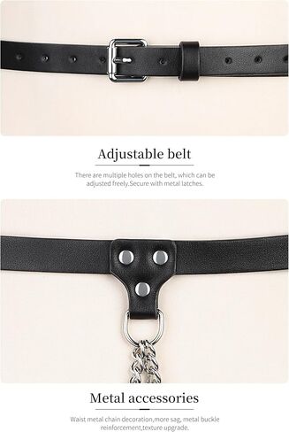 MAONVLANG Punk Leather Waist Chain Belt Belly Body Jewelry Rave Nightclub Accessories Body Chains For Women and Girls in Saudi Arabia