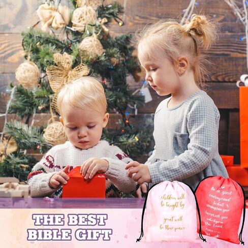 Hosuly 30Pcs Religious Bible Verse Drawstring Backpack Watercolor Christian Drawstring Bags Bulk Religious Gift Bag for Women in Saudi Arabia