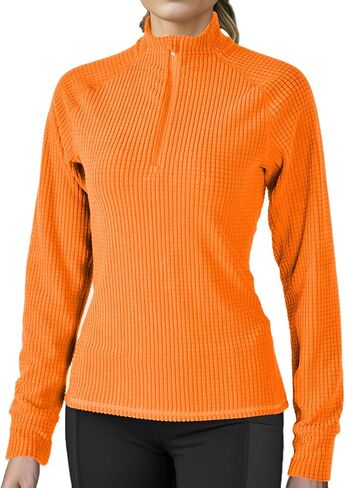 YumiDay Athletic Long Sleeve Quarter Zip Shirt Women, 1/4 Zip Pullover T-Shirt Running Workout Thermal Tops Dry Fit in Saudi Arabia