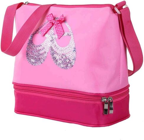 Ballet Dance Bag for Girls Ballerina Kid Toddler Teen Dancer with Double Layer Shoe Compartment Adjustable Strap, Kids Overnight Travel Bags for Tutu Dress School Practice Weekend Sleepover Carry On in Saudi Arabia