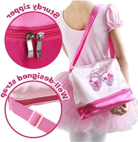 Ballet Dance Bag for Girls Ballerina Kid Toddler Teen Dancer with Double Layer Shoe Compartment Adjustable Strap, Kids Overnight Travel Bags for Tutu Dress School Practice Weekend Sleepover Carry On in Saudi Arabia