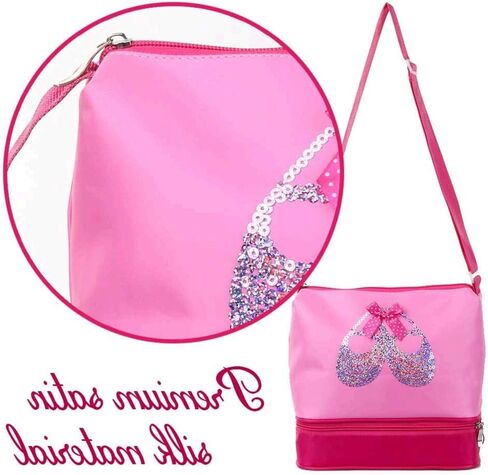 Ballet Dance Bag for Girls Ballerina Kid Toddler Teen Dancer with Double Layer Shoe Compartment Adjustable Strap, Kids Overnight Travel Bags for Tutu Dress School Practice Weekend Sleepover Carry On in Saudi Arabia