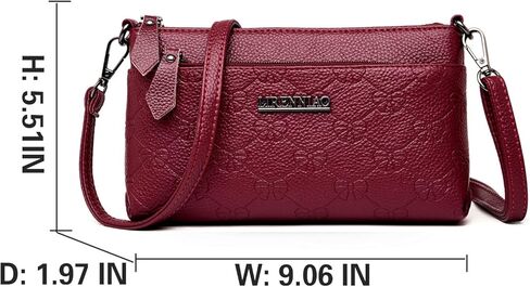 حقائب LSXCSM صغيرة تمر بالجسم للنساء بسحاب ثلاثي من الجلد ومحفظة للهاتف الخلوي in Kuwait