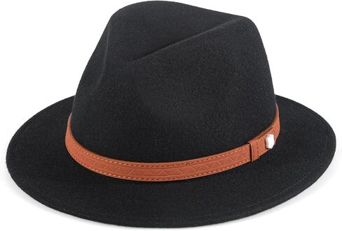 Open Road Hat Fedora Hat Pure Wool Felt Hat Vintage Rancher Hat Airway Vented Panama Hats for Men Women in Kuwait