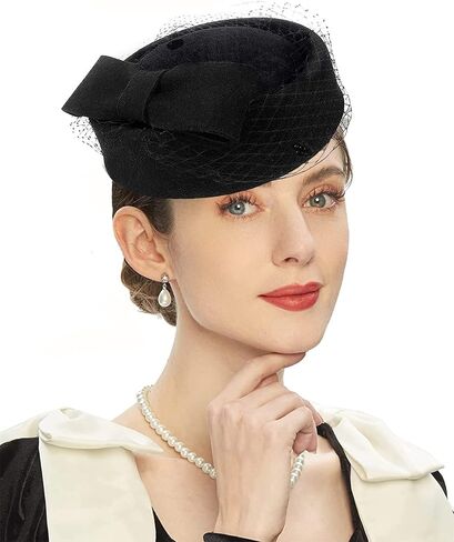 RZTA المرأة خمر 100% ورأى الصوف قاء زجاجي دلو الرامي قبعة الشتاء خمر القوس Fedoras الكنيسة الفاسناتور قبعة in Kuwait