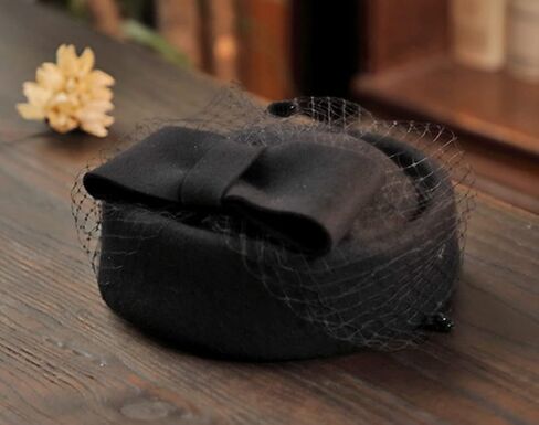 RZTA المرأة خمر 100% ورأى الصوف قاء زجاجي دلو الرامي قبعة الشتاء خمر القوس Fedoras الكنيسة الفاسناتور قبعة in Kuwait