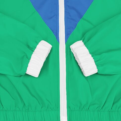 مجموعة ملابس Nhicdns النسائية المكونة من قطعتين من الألوان 80s 90s وأكمام طويلة سترة واقية من الرياح مجموعة رياضية نشطة in Kuwait