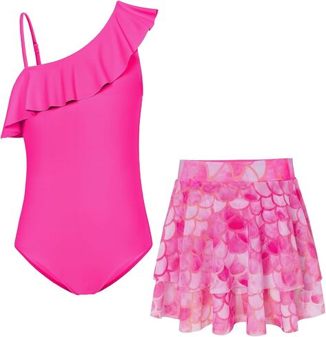 GRACE KARIN Girls Swimsuit with Skirt One Piece Bathing Suit Swimwear 6-14Y in Saudi Arabia