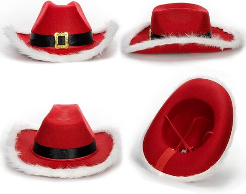 قبعة NociHah Cowboy Cowgirl للنساء من ريش عيد الميلاد الغربي مع وميض LED in Kuwait