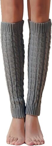F.C. Fashion Culture Women's Cable Knit Ribbed Leg Warmers Boot Toppers in Saudi Arabia