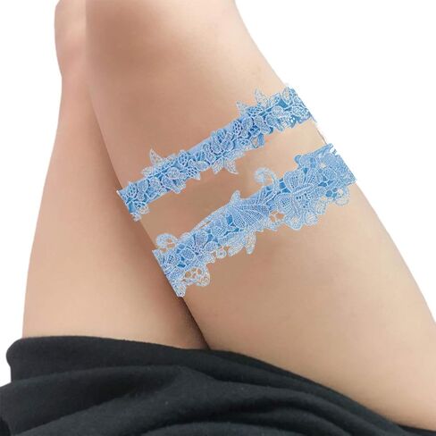 Holibanna زوج واحد من أحزمة أربطة الزفاف على شكل زهرة والفخذ من الدانتيل وحلقة الساق على شكل زهور لحفلات الزفاف in Kuwait