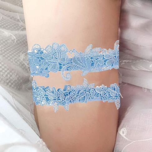Holibanna زوج واحد من أحزمة أربطة الزفاف على شكل زهرة والفخذ من الدانتيل وحلقة الساق على شكل زهور لحفلات الزفاف in Kuwait