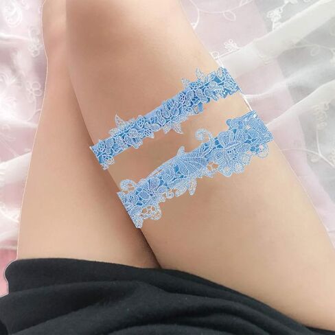 Holibanna زوج واحد من أحزمة أربطة الزفاف على شكل زهرة والفخذ من الدانتيل وحلقة الساق على شكل زهور لحفلات الزفاف in Kuwait
