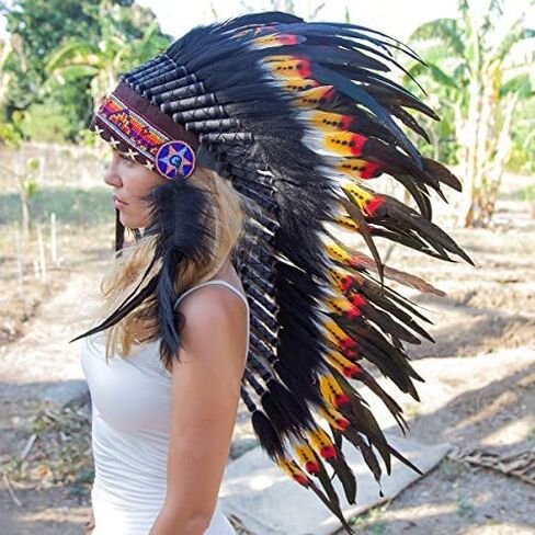Novum Crafts Feather Headdress | Native American Indian Inspired | Choose Color in Kuwait