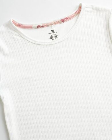 بذلة One Step Up للفتيات - رومبر من قماش الدنيم بأرجل واسعة وحواف مكشكشة كلاسيكية (المقاس: 7-12) in Kuwait