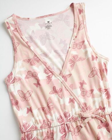 بذلة One Step Up للفتيات - رومبر من قماش الدنيم بأرجل واسعة وحواف مكشكشة كلاسيكية (المقاس: 7-12) in Kuwait