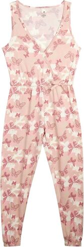 بذلة One Step Up للفتيات - رومبر من قماش الدنيم بأرجل واسعة وحواف مكشكشة كلاسيكية (المقاس: 7-12) in Kuwait