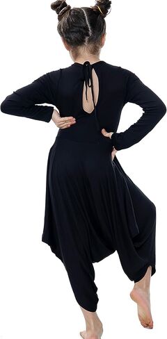 بذلة Loxdonz للفتيات بأكمام طويلة كاجوال قابلة للتمدد، فستان طويل للأطفال من 5 إلى 13 سنة in Kuwait