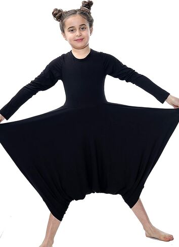 بذلة Loxdonz للفتيات بأكمام طويلة كاجوال قابلة للتمدد، فستان طويل للأطفال من 5 إلى 13 سنة in Kuwait