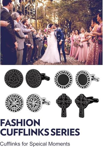 Bandmax Mens Cufflinks Stainless Steel Viking/Skull/Masonic Cuff Links for Men Best Gift for Father Husband Son in Kuwait