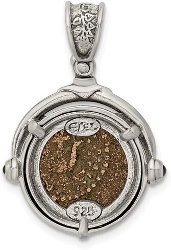 FB Jewels Sterling Silver & Bronze Antiqued Widows Mite Coin Pendant in Saudi Arabia