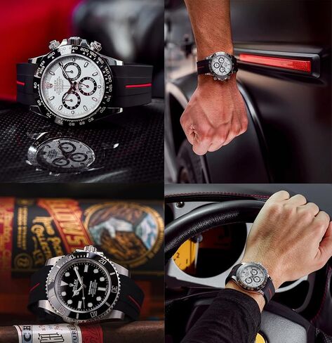 العصابات لساعة Moonswatch، حزام متوافق مع أوميغا سواتش Moonswatch Speedmaster لا فجوة تصميم منحني سيليكون حزام بديل مقاوم للماء لساعة أوميغا الرجال النساء in Kuwait