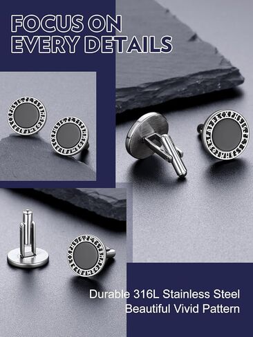 Bandmax Mens Cufflinks Stainless Steel Viking/Skull/Masonic Cuff Links for Men Best Gift for Father Husband Son in Kuwait