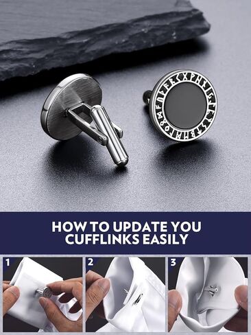 Bandmax Mens Cufflinks Stainless Steel Viking/Skull/Masonic Cuff Links for Men Best Gift for Father Husband Son in Kuwait