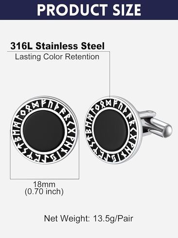 Bandmax Mens Cufflinks Stainless Steel Viking/Skull/Masonic Cuff Links for Men Best Gift for Father Husband Son in Kuwait