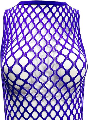 TAIKMD Women's Sheer Fishnet Thong Leotard Bodysuit Tank Tops Nightwear Jumpsuit Halter Neck Teddy Babydoll Mini Dress in Saudi Arabia