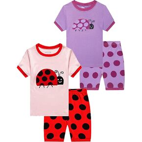 Family Feeling Giraffe Little Girls' Short Pajamas 100% Cotton Clothes in Saudi Arabia
