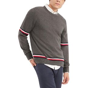 Tommy Hilfiger Men's Essential Signature Stripe Crewneck Sweater in Saudi Arabia