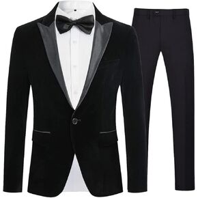 Cloudstyle Mens 2-Piece Suit Peaked Lapel 1 Button Tuxedo Slim Fit Dinner Jacket Pants in Kuwait