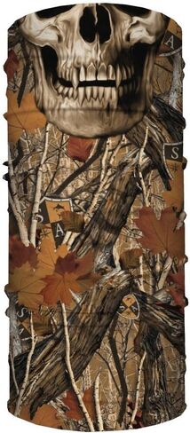 SA Company Face Shield Micro Fiber Protect from Wind, Dirt and Bugs. Worn as a Balaclava, Neck Gaiter & Head Band for Hunting, Fishing, Boating, Cycling, Paintball and Salt Lovers Forest Camo Skull in Kuwait