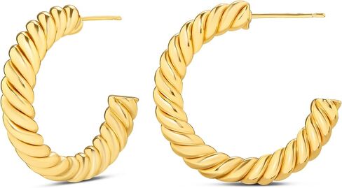 Amazon Essentials Sterling Silver Twisted Rope Hoop in Saudi Arabia