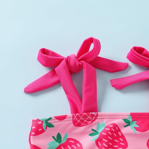 YOUNGER TREE Toddler Girls Two Pieces Swimsuit Color Block Stripe Swimwear Summer Beach Bathing Suit 18M-5T in Saudi Arabia