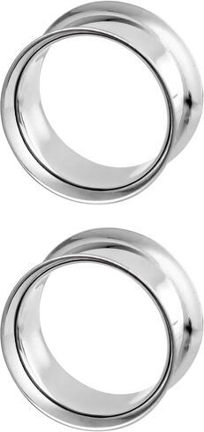 مقاييس الأذن الجراحية الفولاذية من Forbidden Body Jewelry، أقراط سدادة نفق السرج المزدوجة المتوهجة، 19 مم - 25 مم in Saudi Arabia