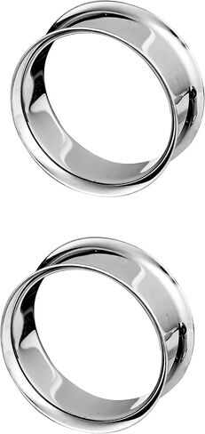 مقاييس الأذن الجراحية الفولاذية من Forbidden Body Jewelry، أقراط سدادة نفق السرج المزدوجة المتوهجة، 19 مم - 25 مم in Saudi Arabia