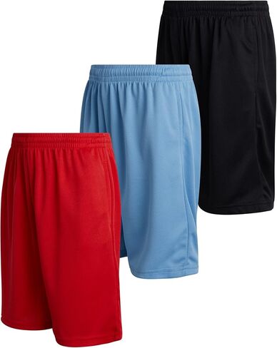 شورت Galaxy من Harvic Boys Active - 3 قطع شورت رياضي شبكي للأولاد - شورت رياضي للأطفال مع جيوب (S-XL) in Kuwait