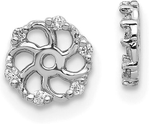 14k White Gold .48ct Diamond Twisted Halo Earring Jackets UpTo 4.5mm Studs (0.048 cttw, I1 Clarity, H-I Color) in Saudi Arabia