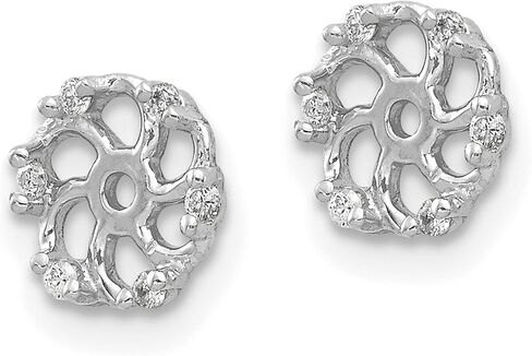 14k White Gold .48ct Diamond Twisted Halo Earring Jackets UpTo 4.5mm Studs (0.048 cttw, I1 Clarity, H-I Color) in Saudi Arabia