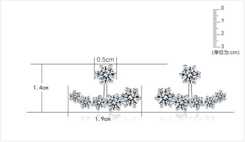 BG&WLing Sterling Silver Cubic Zirconia Earring Jackets for Studs Front Back Earrings Fairy Ear Cuffs Studs Earring Classic Fashion Jewelry for Women Girls in Kuwait