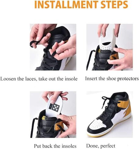 6 Pairs Shoe Crease Protectors for Air Force 1, Anti Toe Shoe Crease Protectors for Jordan 1, Crease Guard for Sneaker, Shoe Protector for Men's Size 7-12/ Women's Size 5-8 in Saudi Arabia