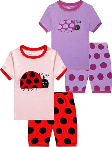 Family Feeling Giraffe Little Girls' Short Pajamas 100% Cotton Clothes in Saudi Arabia