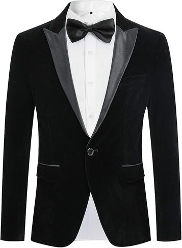 Cloudstyle Mens 2-Piece Suit Peaked Lapel 1 Button Tuxedo Slim Fit Dinner Jacket Pants in Kuwait